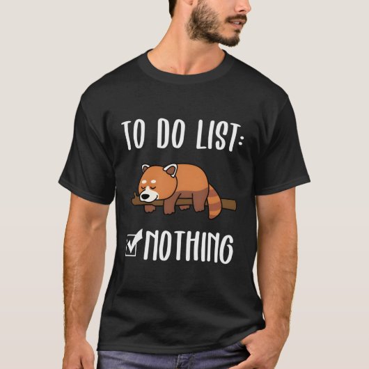 かわいいスリーピングレッドパンダ Tシャツ (正面)