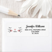 かわいいスリーピーキャット顔パーソナライズされた住所 シール (インサイチュ)