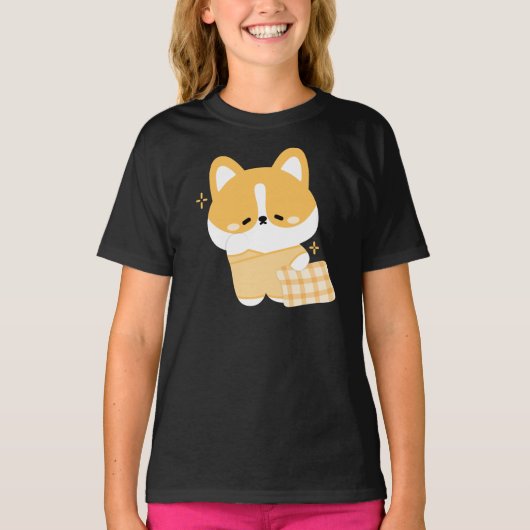 かわいいスリーピーコーギ Tシャツ (正面)