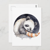 かわいいスリーピーパンダ ポストカード (正面/裏面)
