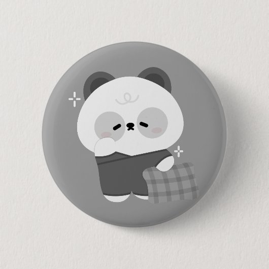 かわいいスリーピーパンダ 缶バッジ (正面)