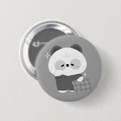 かわいいスリーピーパンダ 缶バッジ (正面&裏面)