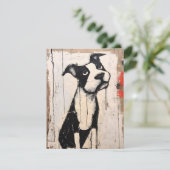 かわいいスリーピーブラックアンドホワイトピットブル シーズンカード (スタンド正面)