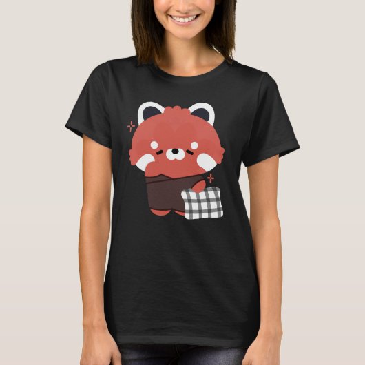 かわいいスリーピーレッドパンダ Tシャツ (正面)