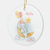 かわいいスリープベビーゾウ誕生の状態 セラミックオーナメント (左)