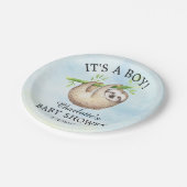 かわいいスロスのベビーシャワー7"プレート ペーパープレート (アングル)