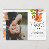 かわいいスロスの子どもの誕生日サンキューカード サンキューカード (正面/裏面)