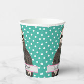 かわいいスロスティール(緑がかった色)の子どものハッピーバースデー動物 紙コップ (右)