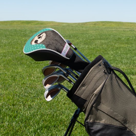 かわいいスロスティール（緑がかった色）ネームキッズアニマルカラフルかわいい ゴルフヘッドカバー (インサイチュ)