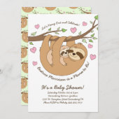 かわいいスロスベビーシャワーママとベビー 招待状 (正面/裏面)