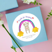 かわいいスロスボホレインボーシック赤ちゃんシャワーありがとう ラウンドシール