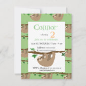 かわいいスロス、誕生日パーティーの招待 招待状 (正面)