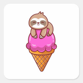 かわいいスロッスオンアイスクリームコーン スクエアシール
