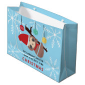 かわいいスロッスクリスマスプニーホリデーウィンターキュート ラージペーパーバッグ (正面アングル)