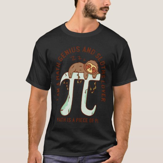かわいいスロッススリープ3 14 Pi番号記号Math Sci Tシャツ (正面)