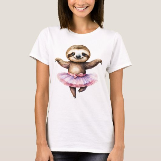 かわいいスロッスバレリーナ踊りバレエ Tシャツ (正面)
