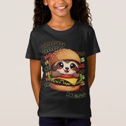 かわいいスロッスバーガーおもしろい- Happiness Tシャツ (正面)