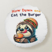 かわいいスロッスバーガー漫画ファストフード ラウンドクッション (裏面)