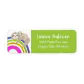 かわいいスロッスボホレインボーベビーシャワーかわいいアドレス ラベル (正面)