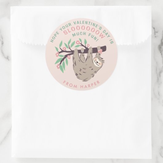 かわいいスロッバレンタインクラシックの丸ステッカー ラウンドシール (バッグ)