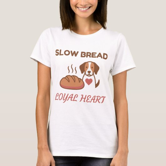  かわいいスローブレッド忠実なハートの犬 Tシャツ (正面)