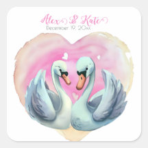 かわいいスワンカップル |ロマン結婚ティック