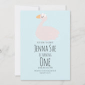 かわいいスワンガールズピンクの誕生日パーティーの招待状 招待状 (正面)