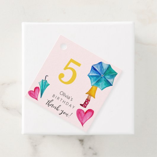 かわいいスンブレラガールウォーターイラストレーション フェイバータグ (インサイチュ)