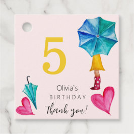 かわいいスンブレラガールウォーターイラストレーション フェイバータグ