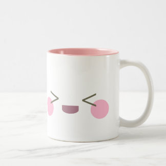 かわいいスーパーハッピーな顔 楽しい喜び ツートーンマグカップ
