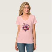 かわいいスーパーヒーローうさぎの女性用Tシャツ Tシャツ (正面フル)