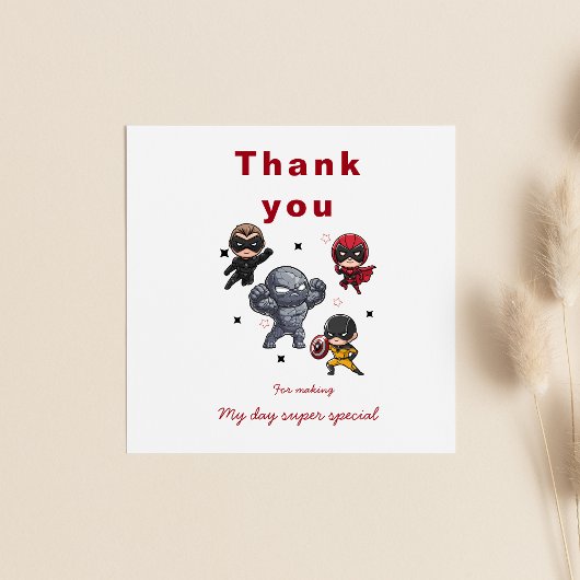 かわいいスーパーヒーローの救助誕生日 サンキューカード