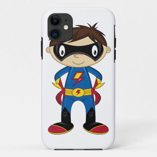 かわいいスーパーヒーローの男の子のiphoneの場合 Case-Mate iPhoneケース (裏面)