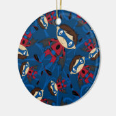 かわいいスーパーヒーローの男の子パターン セラミックオーナメント (左)