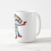 かわいいスーパーヒーローの男の子 コーヒーマグカップ (正面右)