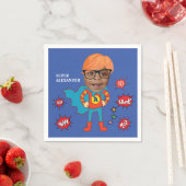 かわいいスーパーヒーロー💥カラフル誕生日写真 スタンダードカクテルナプキン (インサイチュ)