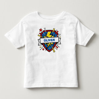 かわいいスーパーヒーローシールドと稲妻 トドラーTシャツ