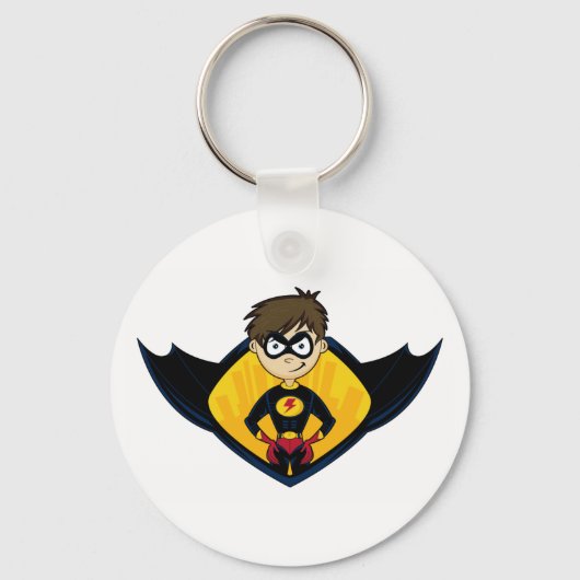 かわいいスーパーヒーローボーイキーチェーン キーホルダー (正面)