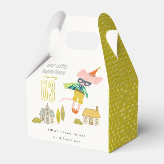 かわいいスーパーヒーローマウスおもしろいキッズフォト誕生日 フェイバーボックス (裏面サイド)