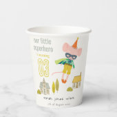 かわいいスーパーヒーローマウスおもしろいキッズフォト誕生日 紙コップ (裏面)