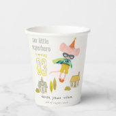 かわいいスーパーヒーローマウスおもしろいキッズフォト誕生日 紙コップ (正面)