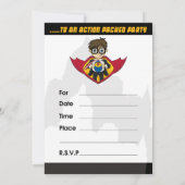 かわいいスーパーヒーロー少年パーティーの招待状 招待状 (裏面)