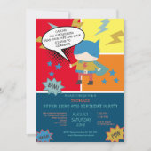 かわいいスーパーヒーロー漫画の子供たち 招待状 (正面)