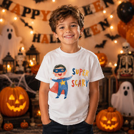 かわいいスーパーヒーロー男子 スーパースケアリー ハロウィン Tシャツ