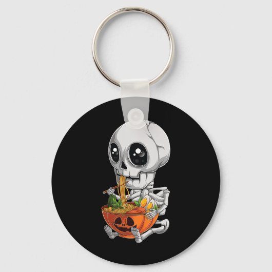 かわいいス日本のアニメ骨格ハロウィンラーメンFoo キーホルダー (正面)