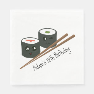 かわいいズすし中毒カワイイキャラクターネーム誕生日 スタンダードランチョンナプキン