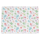 かわいいズアンダーザシーベビーシャワーニュートラルパステル ラージペーパーバッグ (正面)