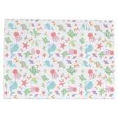 かわいいズアンダーザシーベビーシャワーニュートラルパステル ラージペーパーバッグ (裏面)