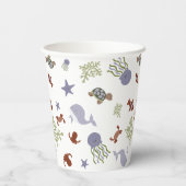 かわいいズアンダーザシーベビーシャワーニュートラルパステル 紙コップ (裏面)