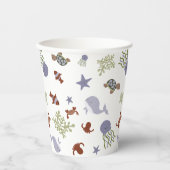 かわいいズアンダーザシーベビーシャワーニュートラルパステル 紙コップ (正面)